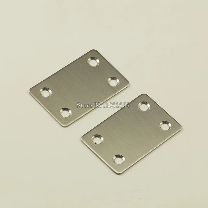 50PCS 59*37mm stainless steel Flat Brackets Straight Strip Metal Plates Repair Fixing Joining furniture Connecting fittings K255