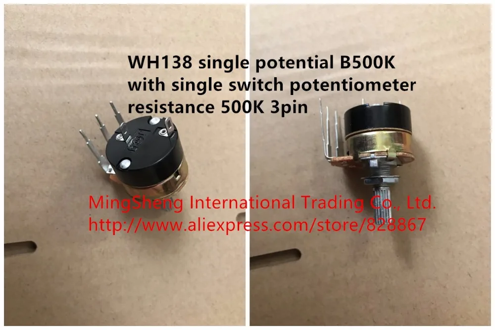 Original new 100% import machine WH138 single potential B500K with single switch potentiometer resistance 500K 3pin