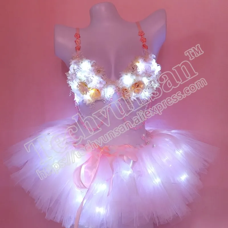 Customizable Party Music Festival lady dancing lady Fashion electric sound night field luminescent Tutu skirt suit