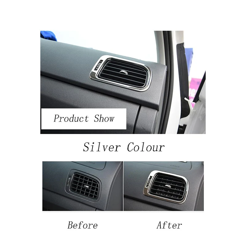 Car styling For Volkswagen vw POLO Trim Accessories Interior Air conditioning Outlet Decoration cover Sticker Auto Accessories