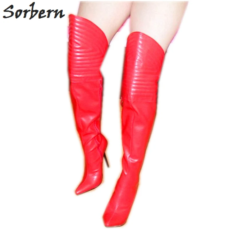 

Sorbern Over The Knee Boots For Women Stilettos Irregular Style Mid Thigh High Boots Females Shoe Tall Boots Front Short Back