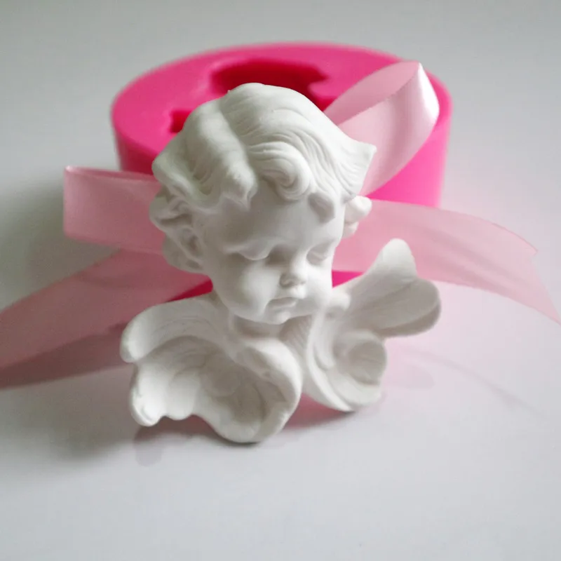 Aroma Gypsum Silicone Mold Angel Baby Wax Melt Molds Candle Making Plaster Mold Fondant Cake Handmade Milk Soap Concrete Molds