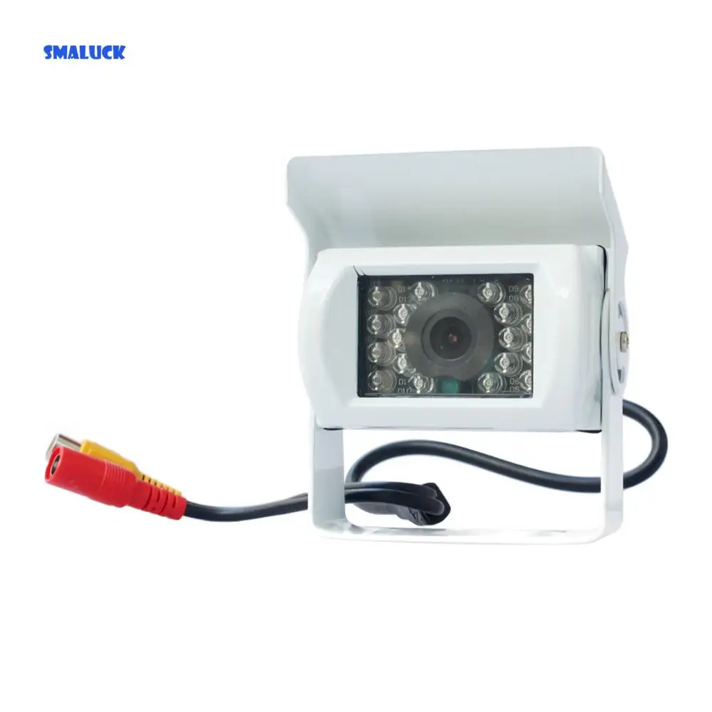 SMALUCK CVBS Signal 120 Degree Waterproof Color CCD Reverse Backup Car Truck Camera With IR Night Vision White