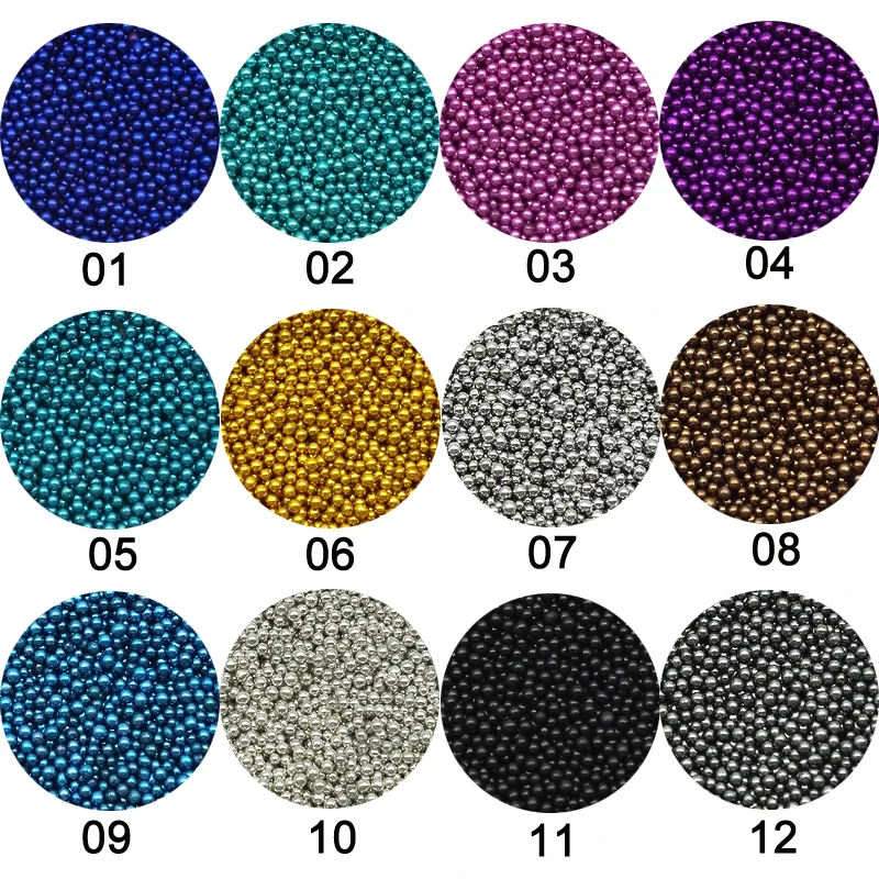 WAKEFULNESS 10g/jar Nail Caviar Beads 0.6-0.8mm Colorful Mini Glass Beads for Nail Charms Manicure 3D Nail Art Decorations