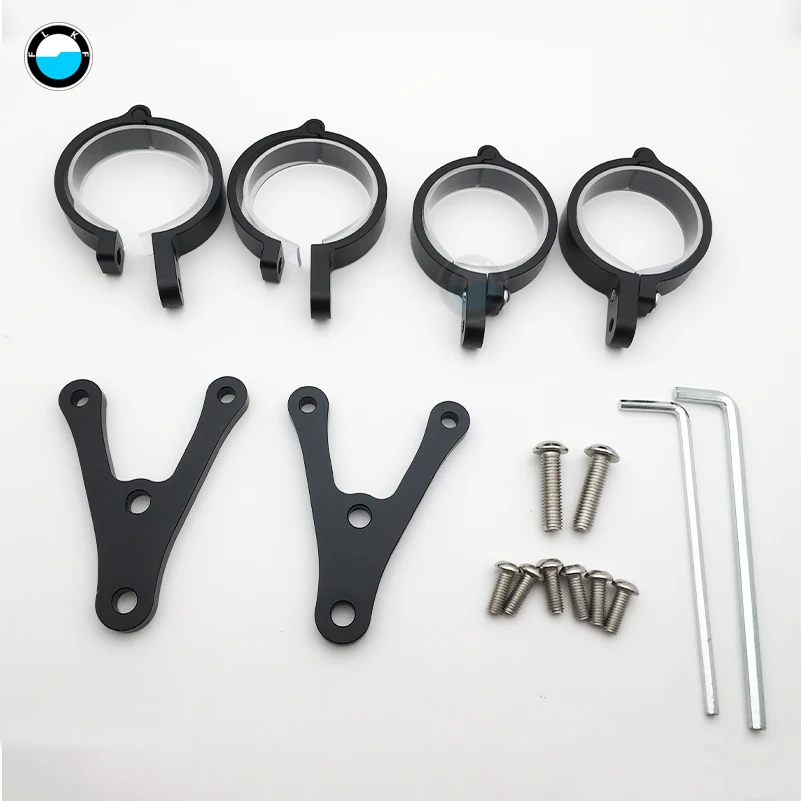 1Set Black Universal Motorcycle  7 inch Headlight Housing Mount Brackets Headlamp Holder Adjustable On Both Sides Of The Bracket