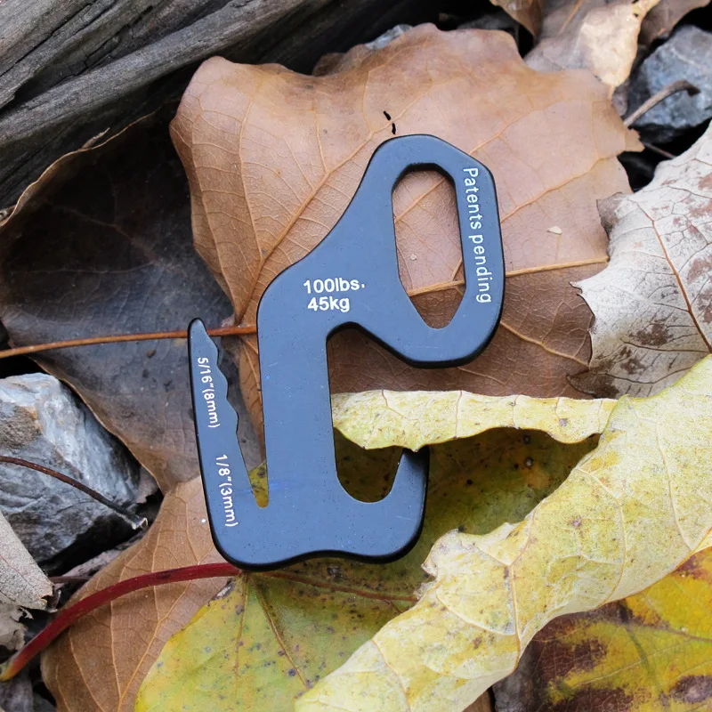 Outdoor Sky Tent Wind-rope Buckle Aluminum Alloy Hook-rope Fittings Luggage Buckle-hook edc tool gear hiking keychain