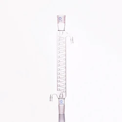 Format serpentine condenser,Spiral condensation length 120mm,Condenser Graham with coiled inner tube,standard ground mouth 24/29