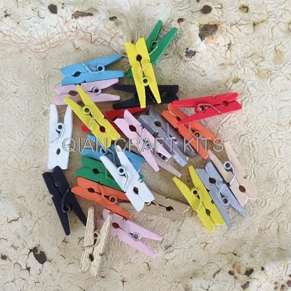 

400 шт Мини Цветные прищепки, альбом для скрапбукинга/изготовление карт 25 мм Мини зажимы