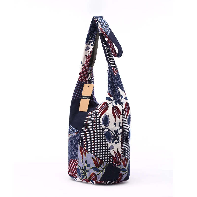 New Design Women Bag Mochila Cotton Fabric Messenger Bag Bolsa Feminina Elephant Print Shoulder Bag Large Capacity Crossbody Bag