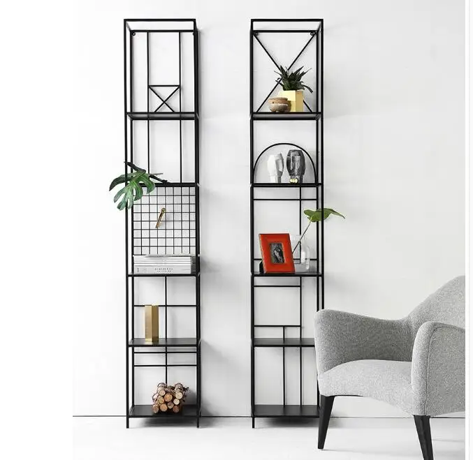 

Nordic simple wrought iron racks ins living room display stand metal craft shelf bedroom storage creative bookshelf