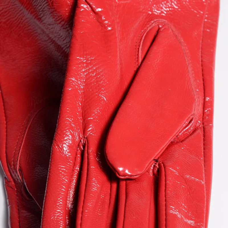 2024 Winter Women Genuine Leather 60cm/70cm Super Long Evening Gloves Female Customized Large Size Lengthen Black/Red Luvas