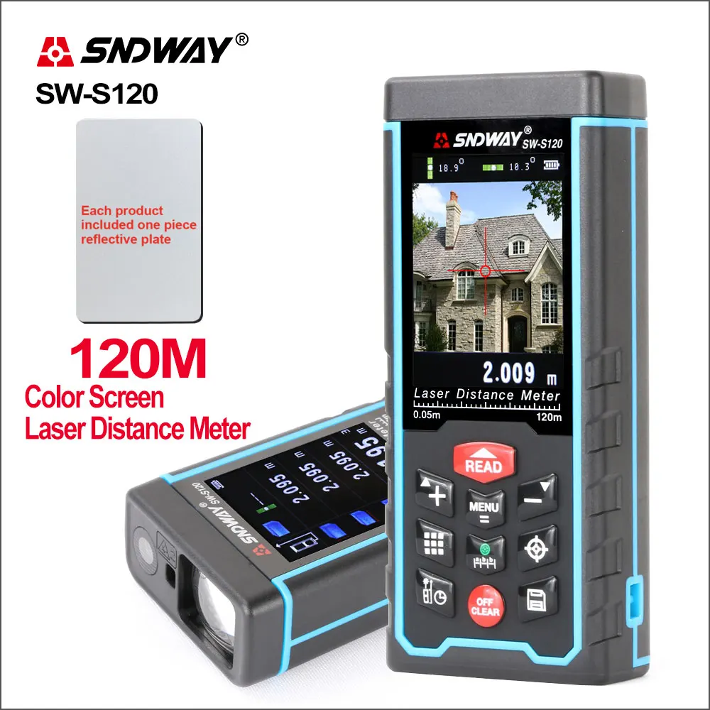 SNDWAY Digital Laser Distance Meter Camera USB Recharge Portable Colorful Screen Range Finder Rangefinder SW-S80 /S120