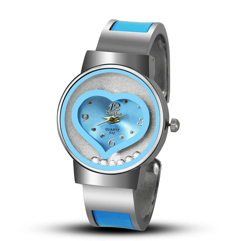Unique Heart Shape Bracelet Watch Female Women's Luxury Stainless Steel Clock Quartz Wristwatches Ladies Fashion Bangle Relojes