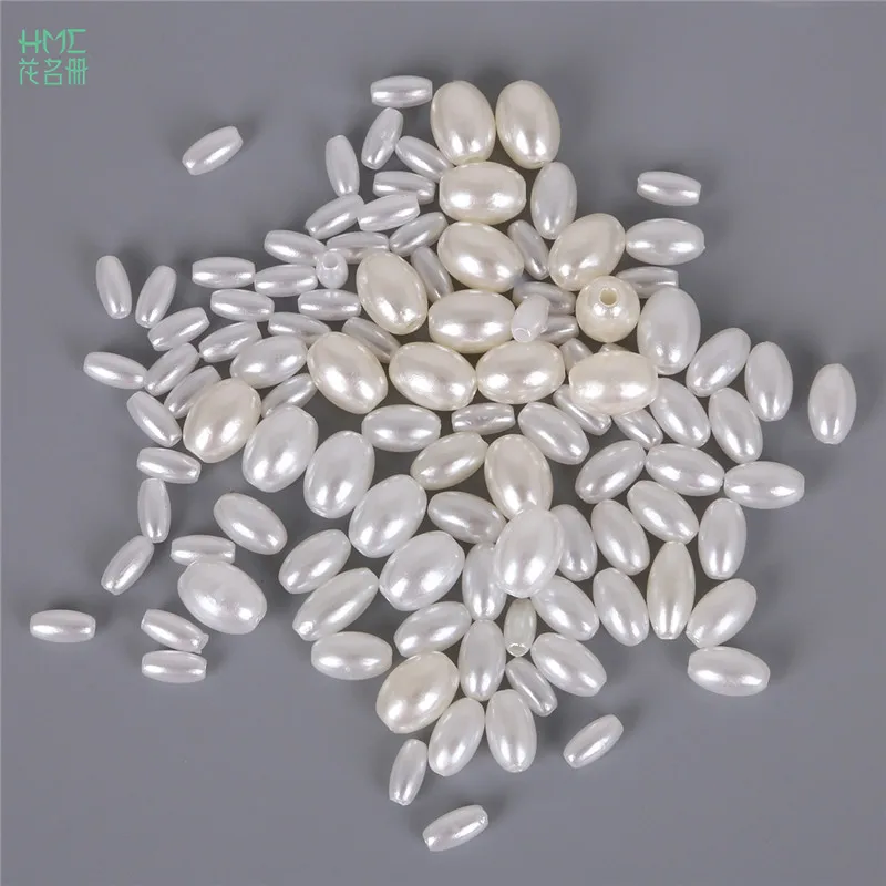 4x8 6x10 6x12 8x11mm 50-200pcs Ova Rise Round White Pearl Imitation Plastic ABS Beads For Jewelry Making Neckalce Findings DIY