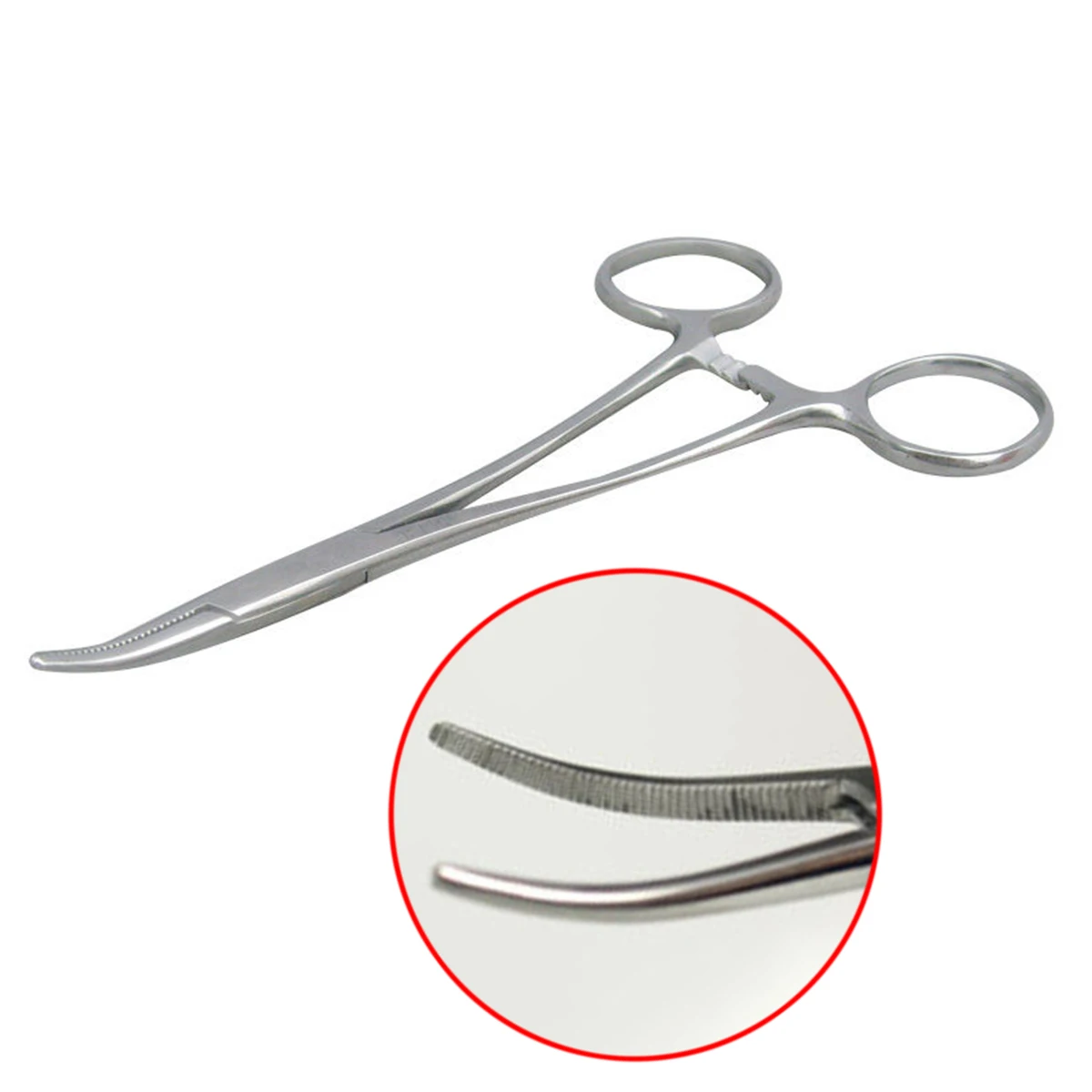 

Silver 12.5cm Stainless Steel Fishing Curved Tip Hemostat Locking Clamps Forceps