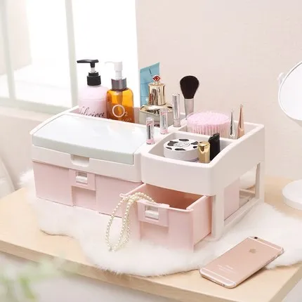 

Cosmetic storage box Large drawer style finishing box Dressing table Household makeup storage desk storage box