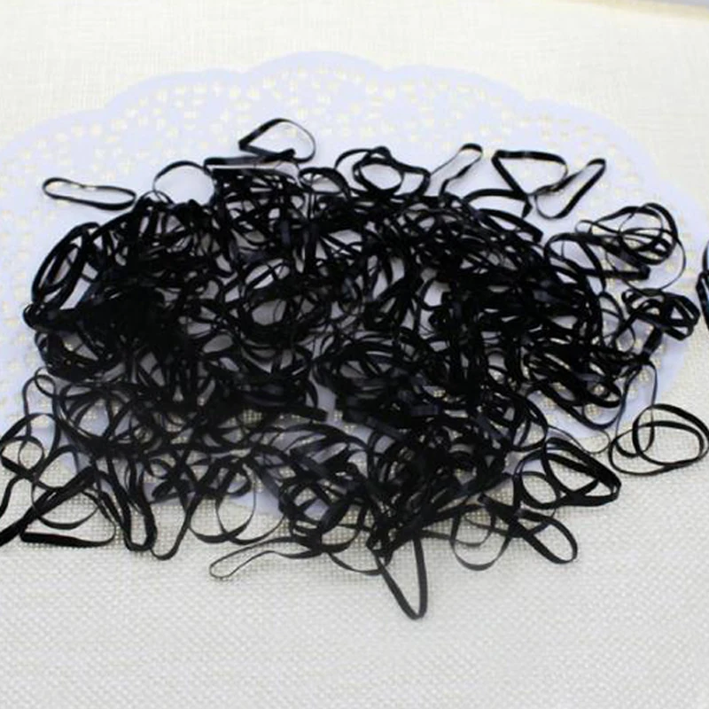 2000 Pieces/Pack Black Color 25mm Rubber Bands Stationery School Office Holders DIY Kid Hair Decorationes