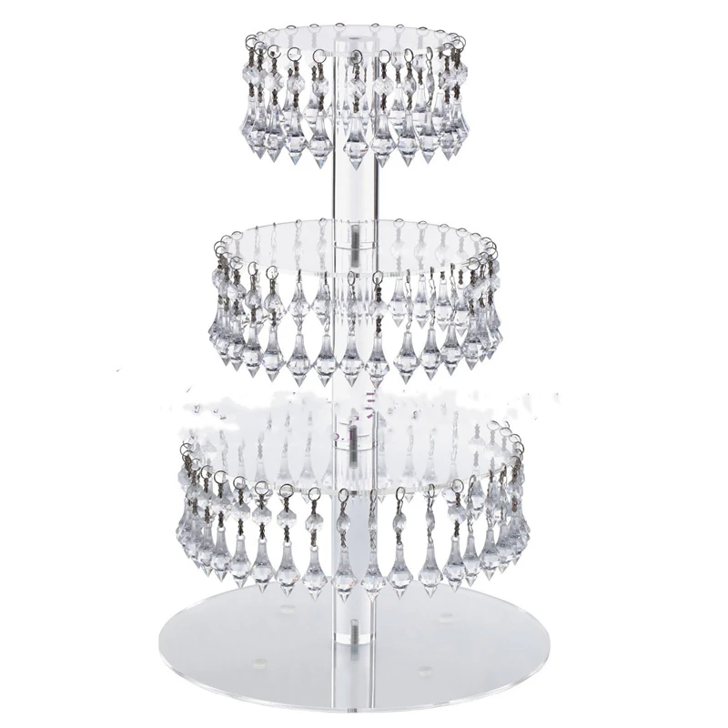 European transparent crystal wedding decoration multi-layer round cake plate West point display stand Cake room display props