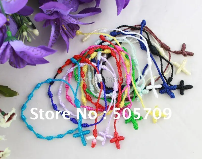 

24PCS Mixed Colours Knotted Rosary Bracelets #21817