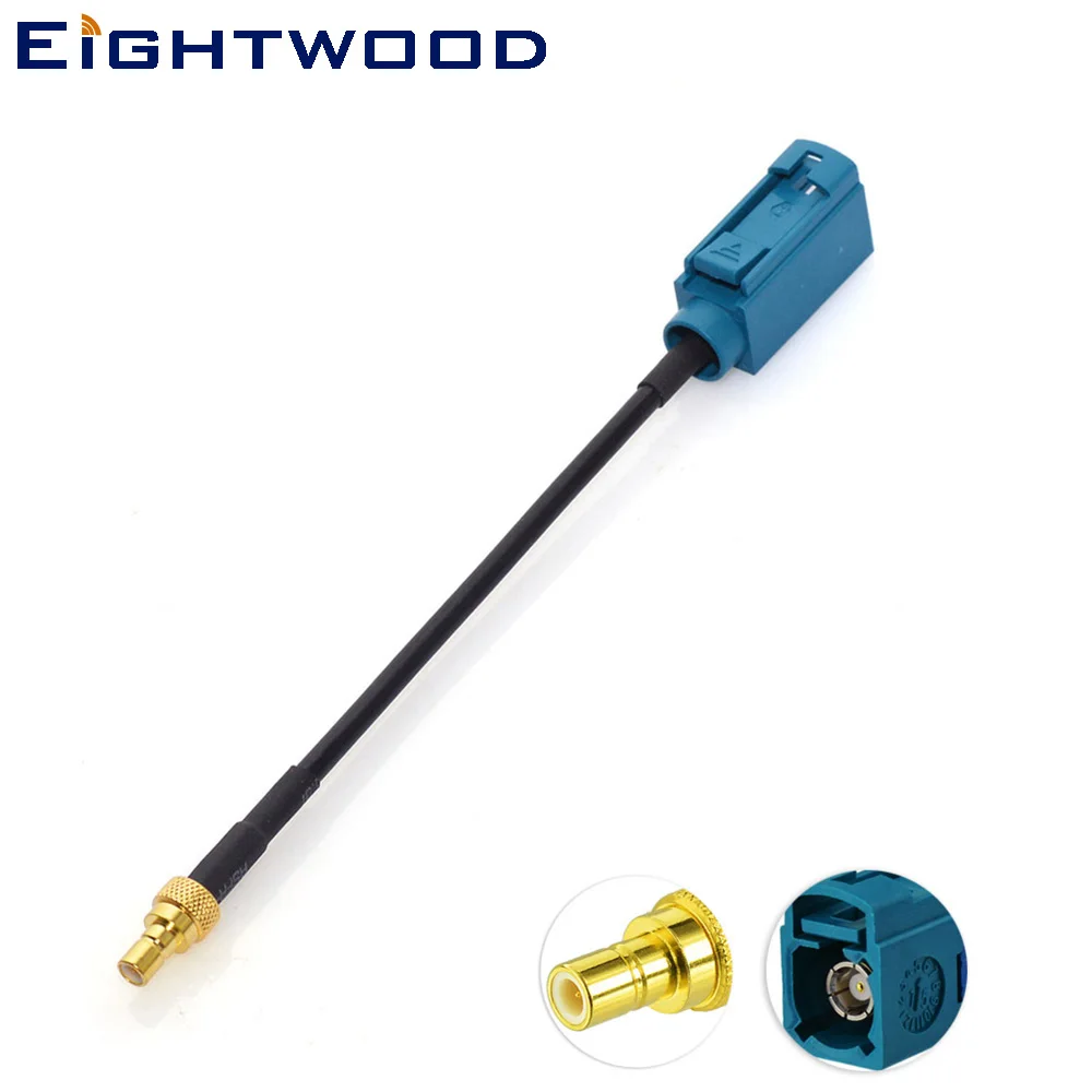 Eightwood Conversion DAB/DAB+Car Radio Antenna Aerial Adapter Cable Fakra Z Female to SMB Male for Pure Highway 300Di Custom