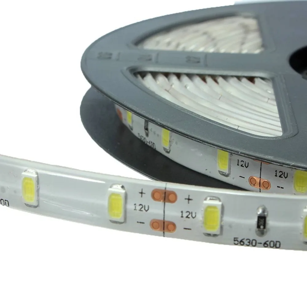 DC12V IP22 Non-Waterproof 5630 LED strip flexible light 60 led/m,5m/roll 300LED,for indoor living room,hotel fita de