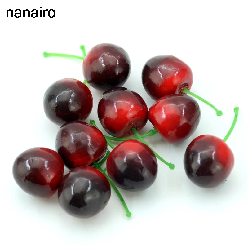 10 adet yapay köpük simülasyon meyve kiraz düğün dekorasyon sahte Berry DIY sahne kesim ve macun yanlış çiçek aksesuar