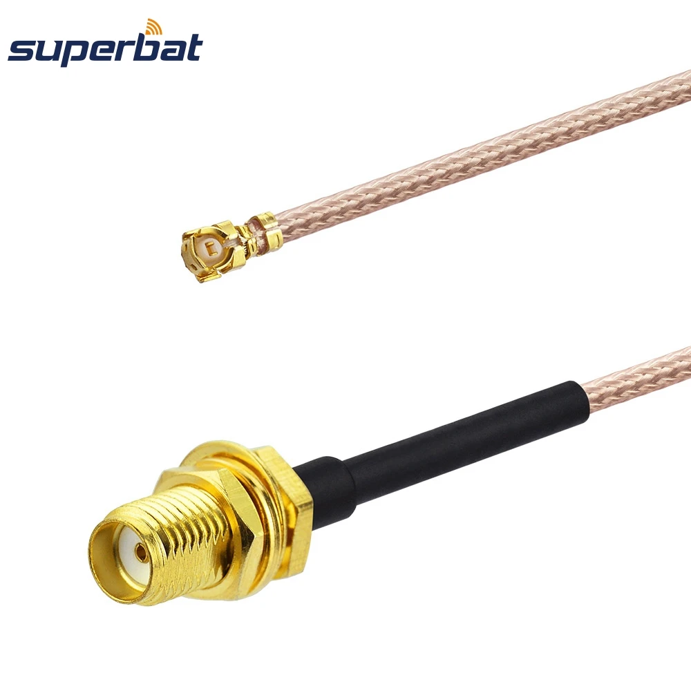 Superbat IPX/U.FL a SMA connettore paratia femmina Pigtail Coaxia Extension RF Cable Assembly RG178 89cm per Wifi Mini-PCI