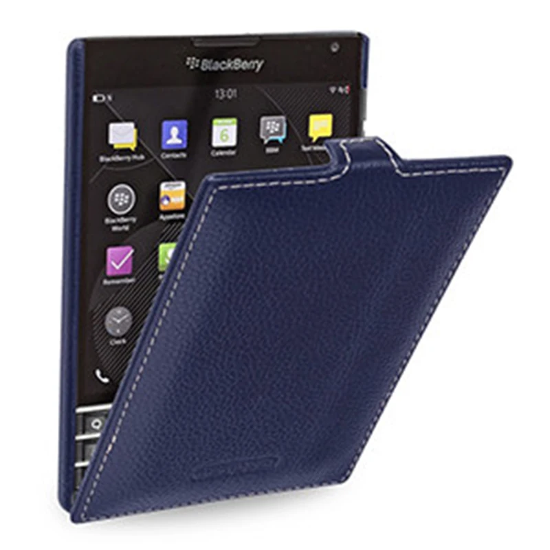 Imagem -02 - para Cima para Baixo Negócios Flip Telefone Peças Acessórios de Luxo Case Couro Real Moda Marca Bolsa Capa para Blackberry Passaporte Q30 4.5