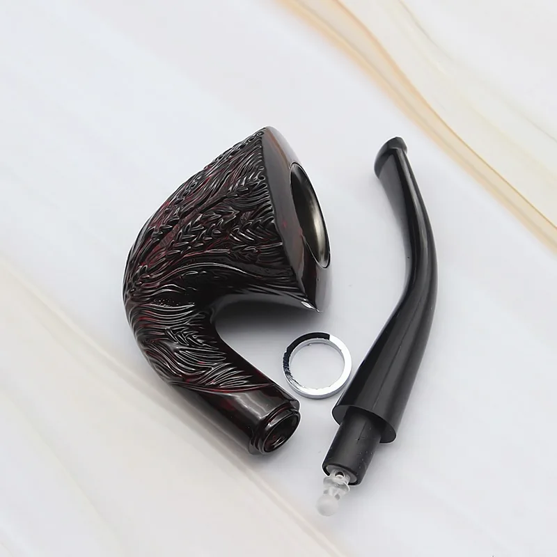 Classic Curved engraving Pipe Chimney Filter Smoking Pipes Tobacco Pipe Cigar Narguile Grinder Smoke Mouthpiece
