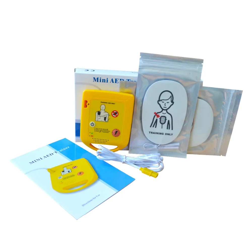 1 set New AED Trainer Automated Cardiopulmonary Resuscitation Training Device Without Replaceable Language Card For Emergency