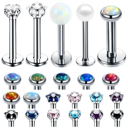 1PC 16G Steel Crystal Gem Labret Monore Ring Round Star Ear Piercing Stud Helix Tragus Rings Orelha Cartilagem Sexy Girl Jewelry