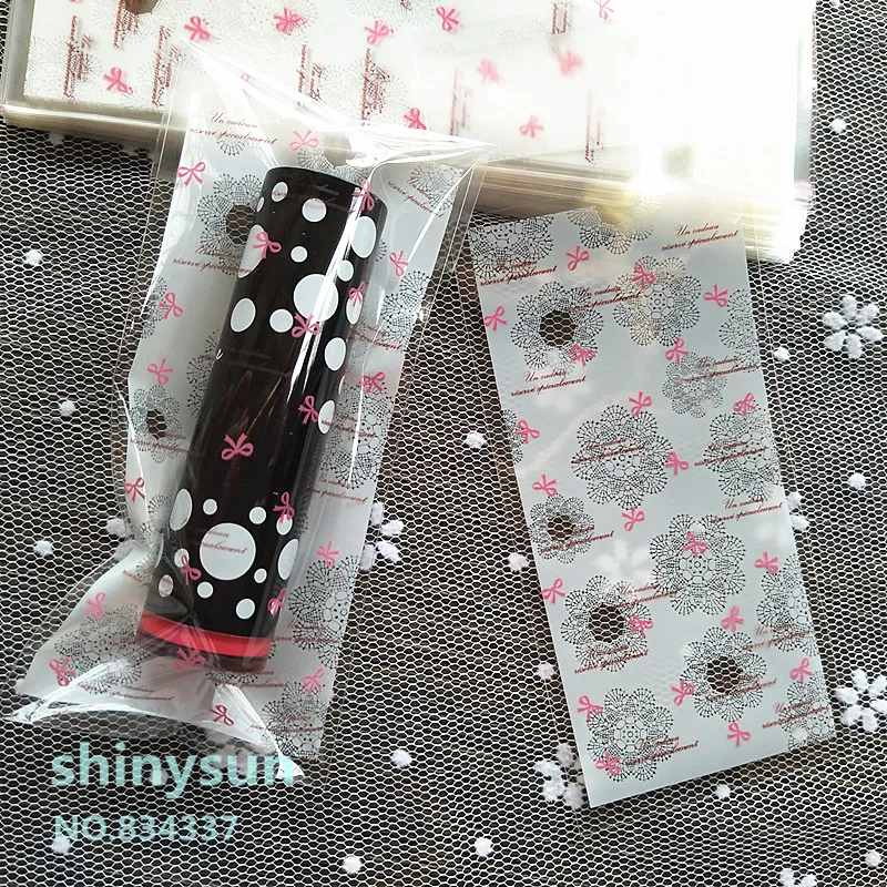 100pcs Mini plastic cookie cupcake wrapper bags opp self adhesive bags gift candy Lipstick lipgloss packaging bag 5x10cm