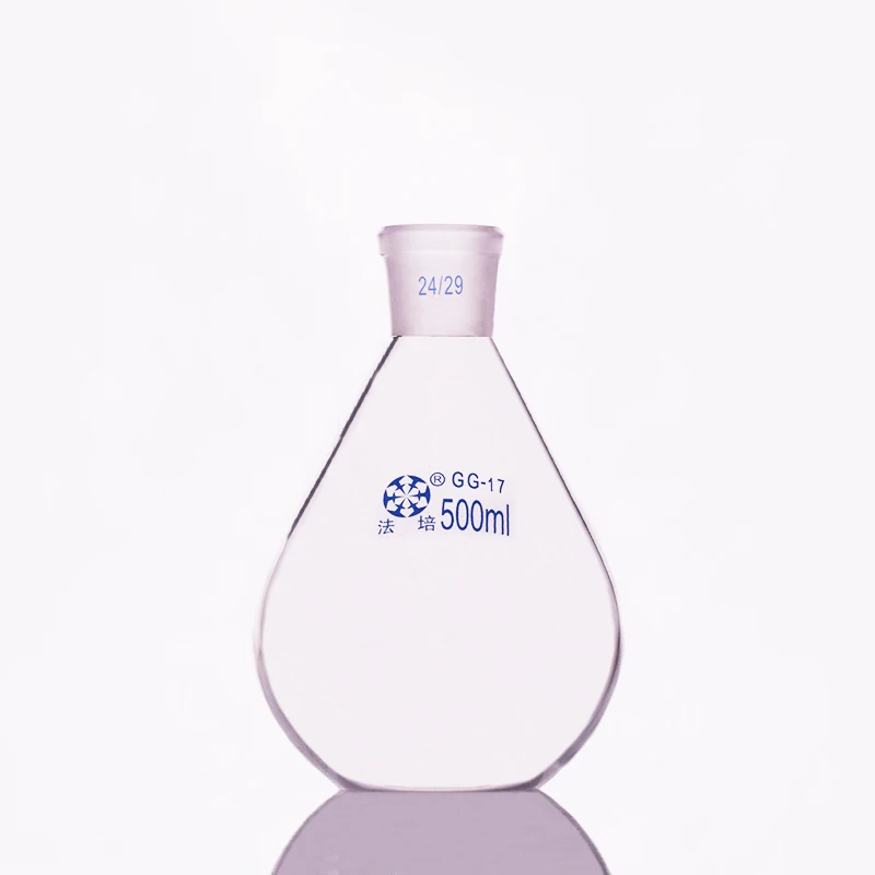 

Evaporation bottle 500ml,Flask eggplant shape,short neck standard grinding mouth 24/29,Eggplant-shaped flat bottom flask