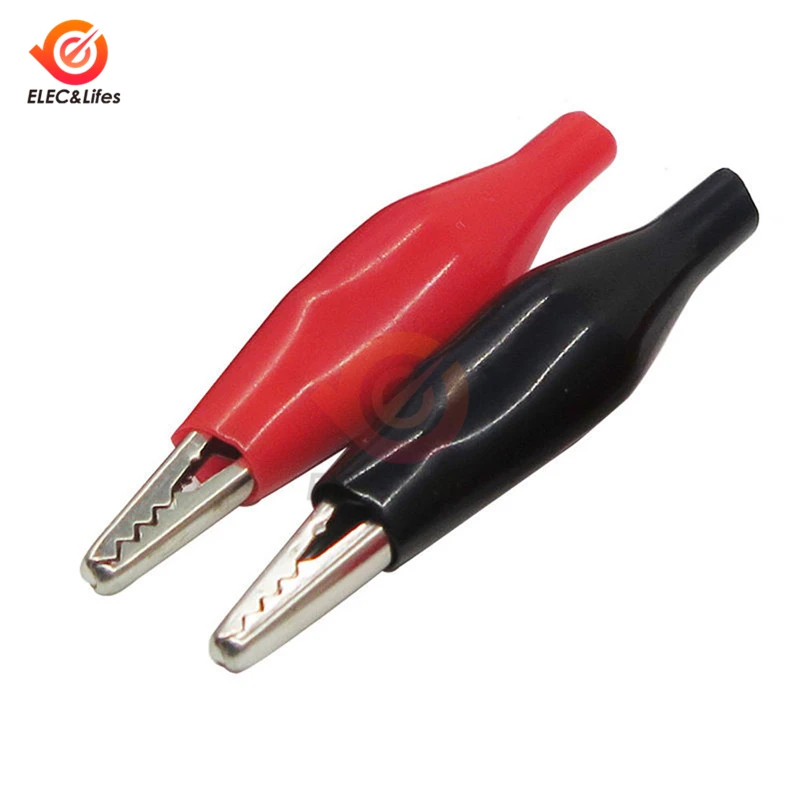 50Pairs/100Pcs Metal Alligator Clip P2001 Crocodile Electrical Clamp for Testing Probe Meter with Plastic Coated Boot