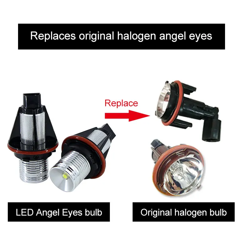 2x Error Free 10w LED Angel Eyes Marker Lights Bulbs white/Blue/Red For BMW E39 E53 E60 E61 E63 E64 E65 E66 E87 525i 530i 545i