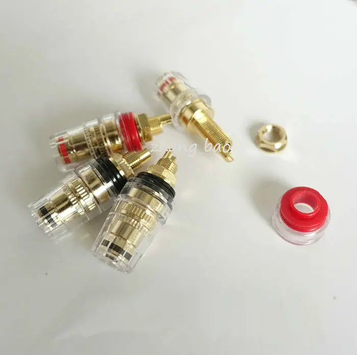 순수 구리 크리스탈 단자, 전력 증폭기 단자, 스피커 단자 한 쌍