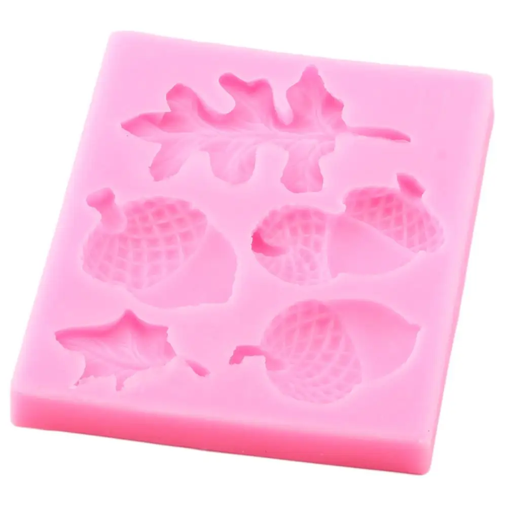 Pine Cone Nut Silicone Molds Acorn Leaf Christmas Fondant Cake Decorating Tools Cupcake Candy Clay Chocolate Gumpaste Mould