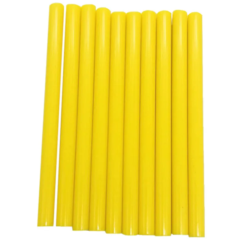 Barras de pegamento de fusión en caliente para pistola de pegamento eléctrica, barras de reparación de artesanía de Audio de coche, barra de cera de sellado adhesiva, color amarillo, 7MM