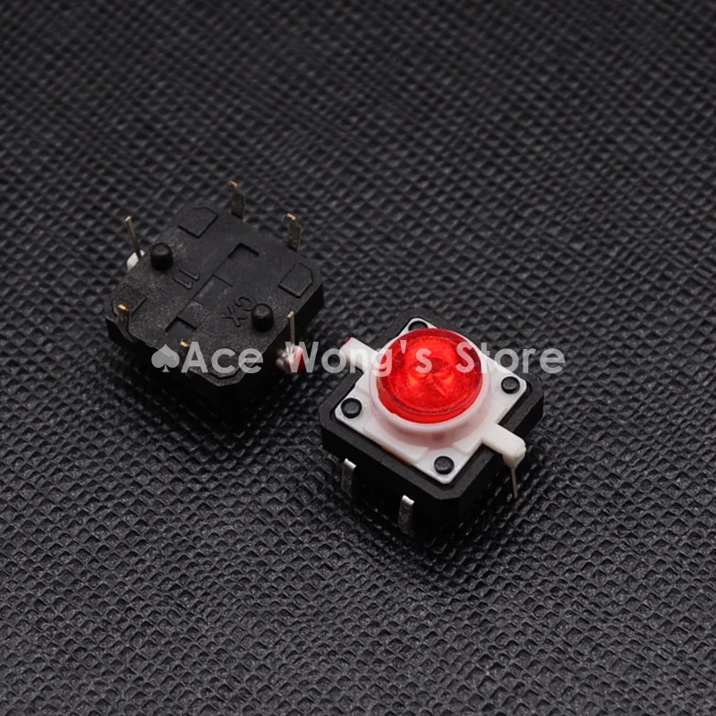 

(20 pcs/lot) Tactile Push Button Switch Momentary Tact 12X12X7.0mm With LED lights Red