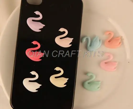 set of 250pcs assorted elegant adorable Swan Resin Matt decoden Cabochons cab 20mm-SZ0350