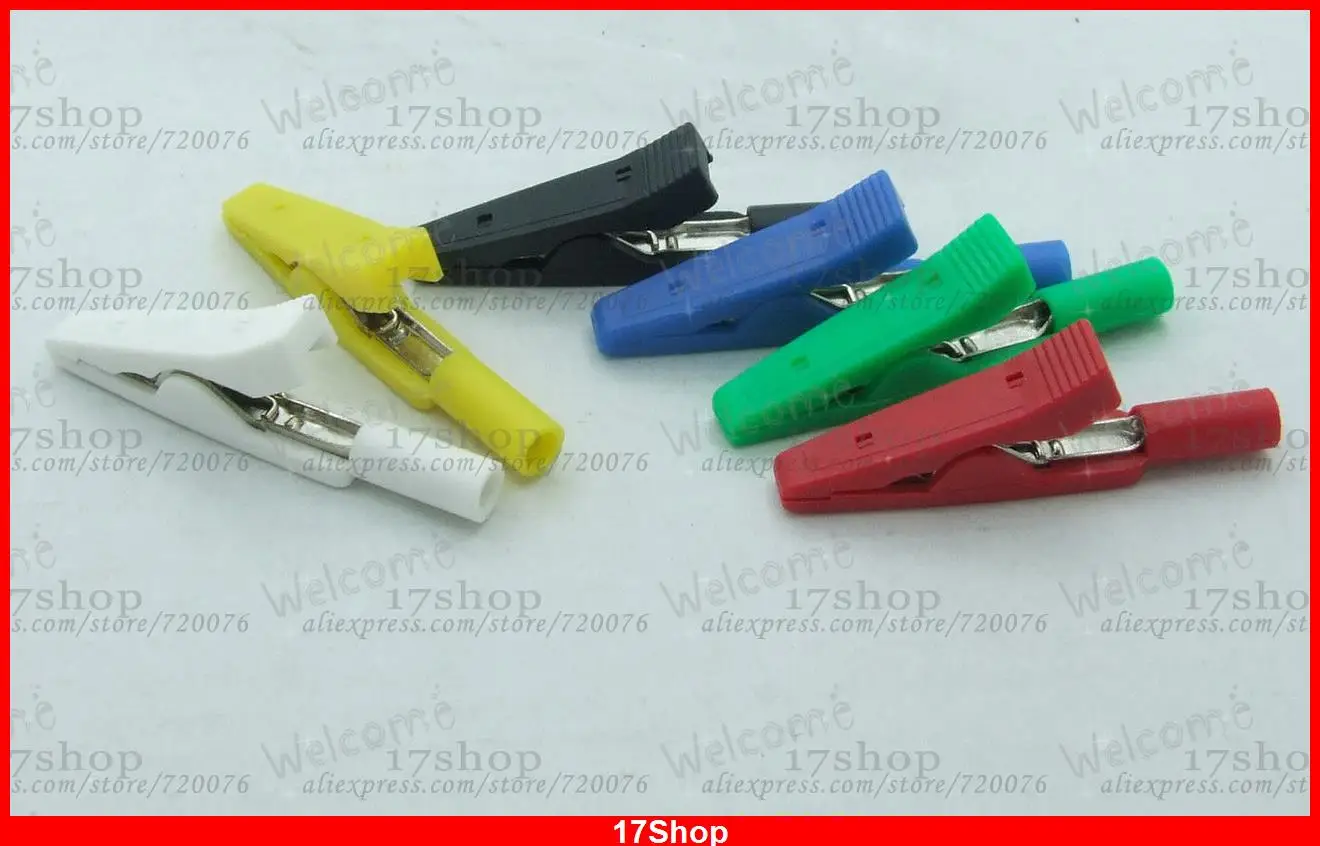 24PCS 6 colors test Alligator clip Pliers for 2mm banana plug Multimeter probes