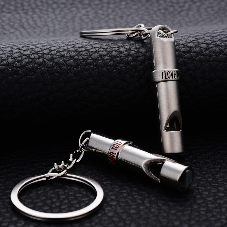 

10Set Keychain Creative Trinket"I Love You"Couple Whistle Keyring High Quality Metal Lovers Porte Clef Keyfobs Wedding Gift J051