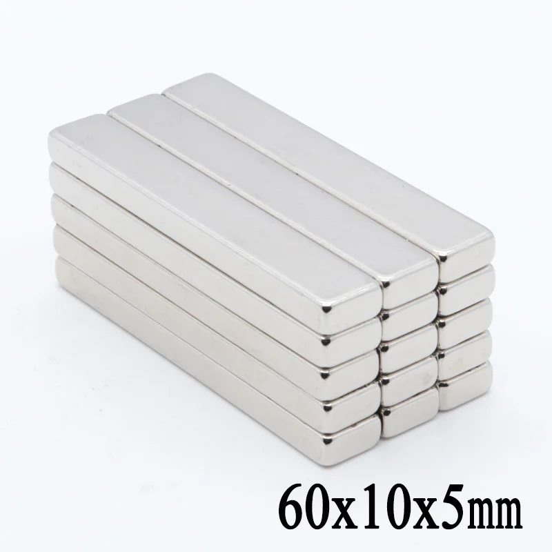 10pcs 60x10x5mm N35 Mini Super Strong Block Magnets 60x10x5mm Rare Earth Permanet Craft Neodymium Magnet 60*10*5mm