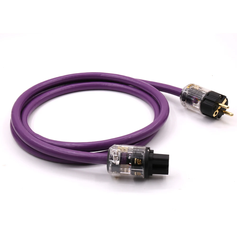 Hifi audio AC-313(Cu) OFC  Schuko Power Cord Cable P-029E EU Schuko Power Plug C-029 IEC Female connector