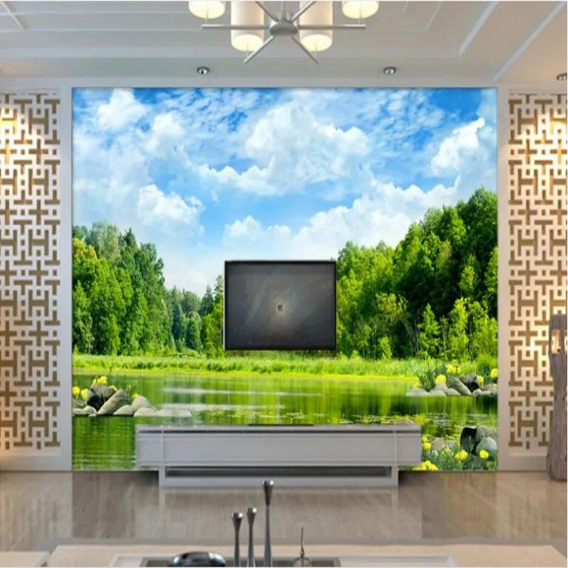 wellyu  Custom large - scale murals beautiful scenery of the lake scenery wallpaper wallpaper papel de parede para quarto