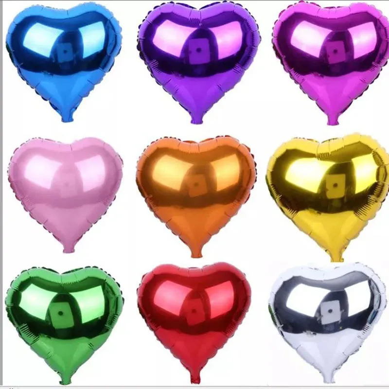 5pcs 10 Inch Helium Balloon Heart Wedding Star Aluminum Foil Balloon Inflatable Gift Balloon Birthday Party Decoration Kids Ball