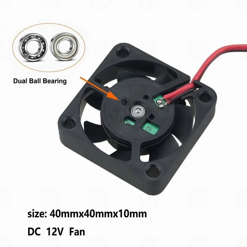 

5 Pcs Gdstime 15000RPM 40x40x10mm DC 12V Ball Bearing Cooling Fan 40mm x 10mm 4cm RC Model PC Case Cooler 4010 0.35A