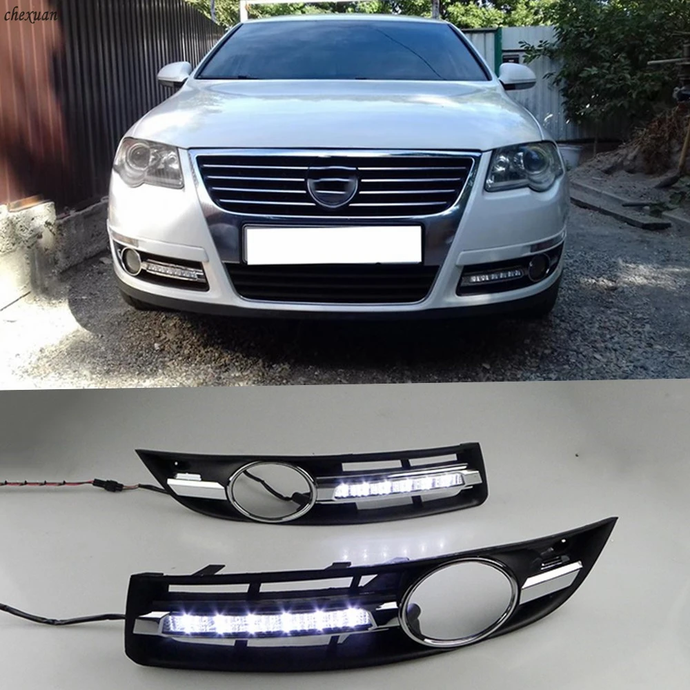 CSCSNL 1Set Car LED DRL Daytime Running Light For Volkswagen VW Passat B6 2005 2006 2007 2008 2009 2010 2011 Fog Lamp