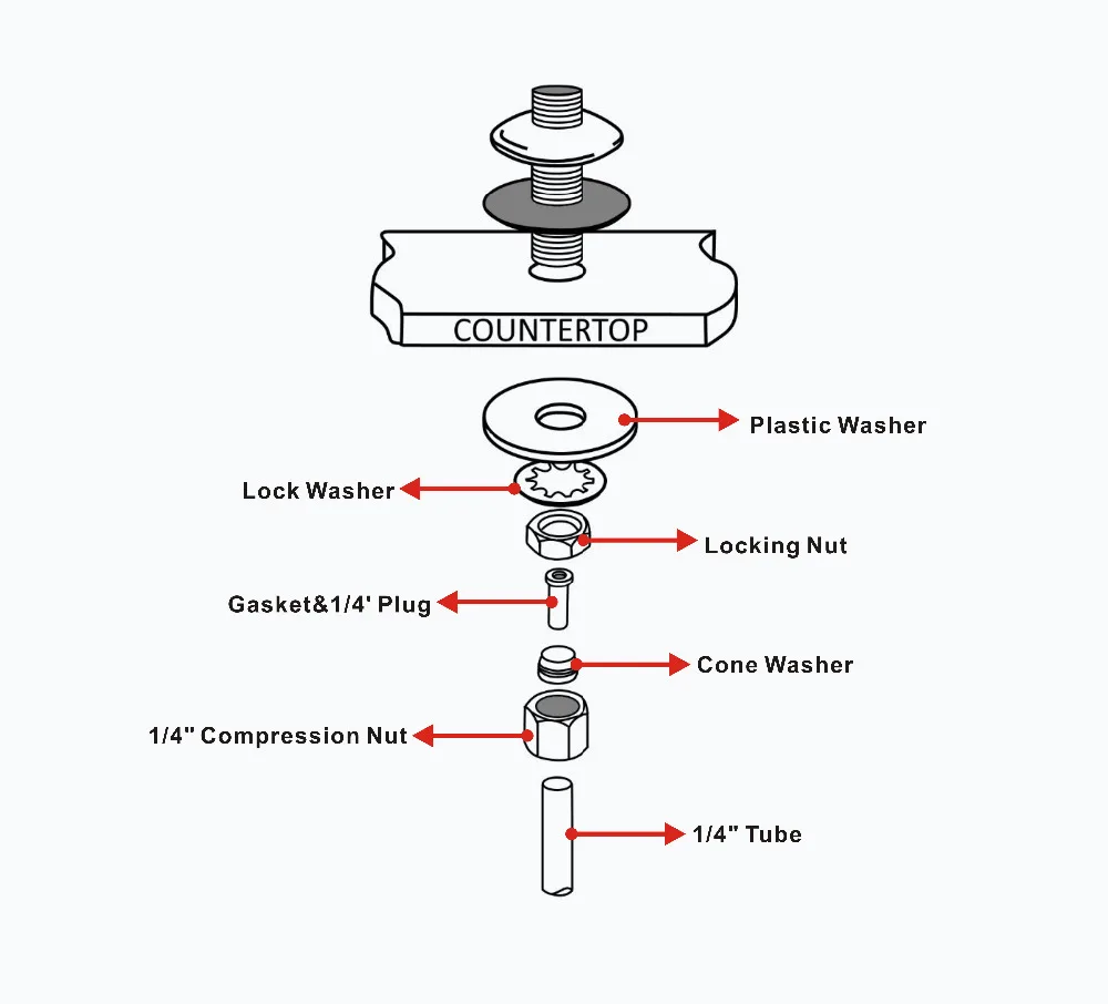 Non-Air Gap Bere Rubinetto Della Cucina, Standard di Osmosi Inversa RO Filtro Per L'acqua Del Rubinetto, Corpo In Acciaio Inox, 1/4 "ingresso