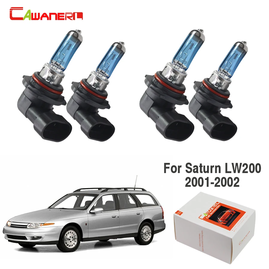 

Cawanerl 100W 9006 + 9005 Car Light Source Halogen Bulb Headlight High + Low Beam 2 Pair For Saturn LW200 Wagon 2.2L 2001-2002